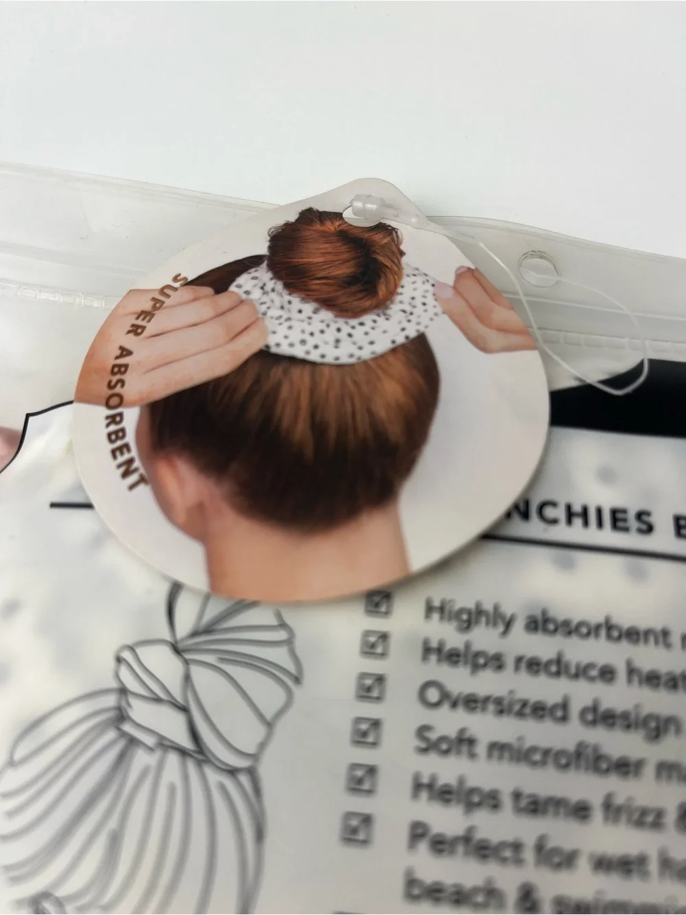 Kitsch White Polka Dot Hair Towel Scrunchies - Set